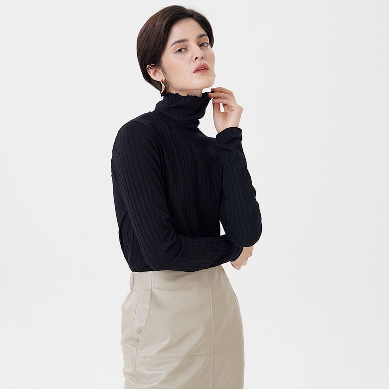 JERSEY REGULAR TURTLENECK BLACK