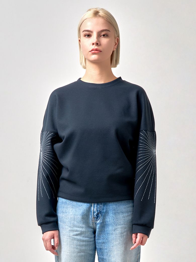 Women Embroidered Sweatshirt ADI_01_D.GREEN