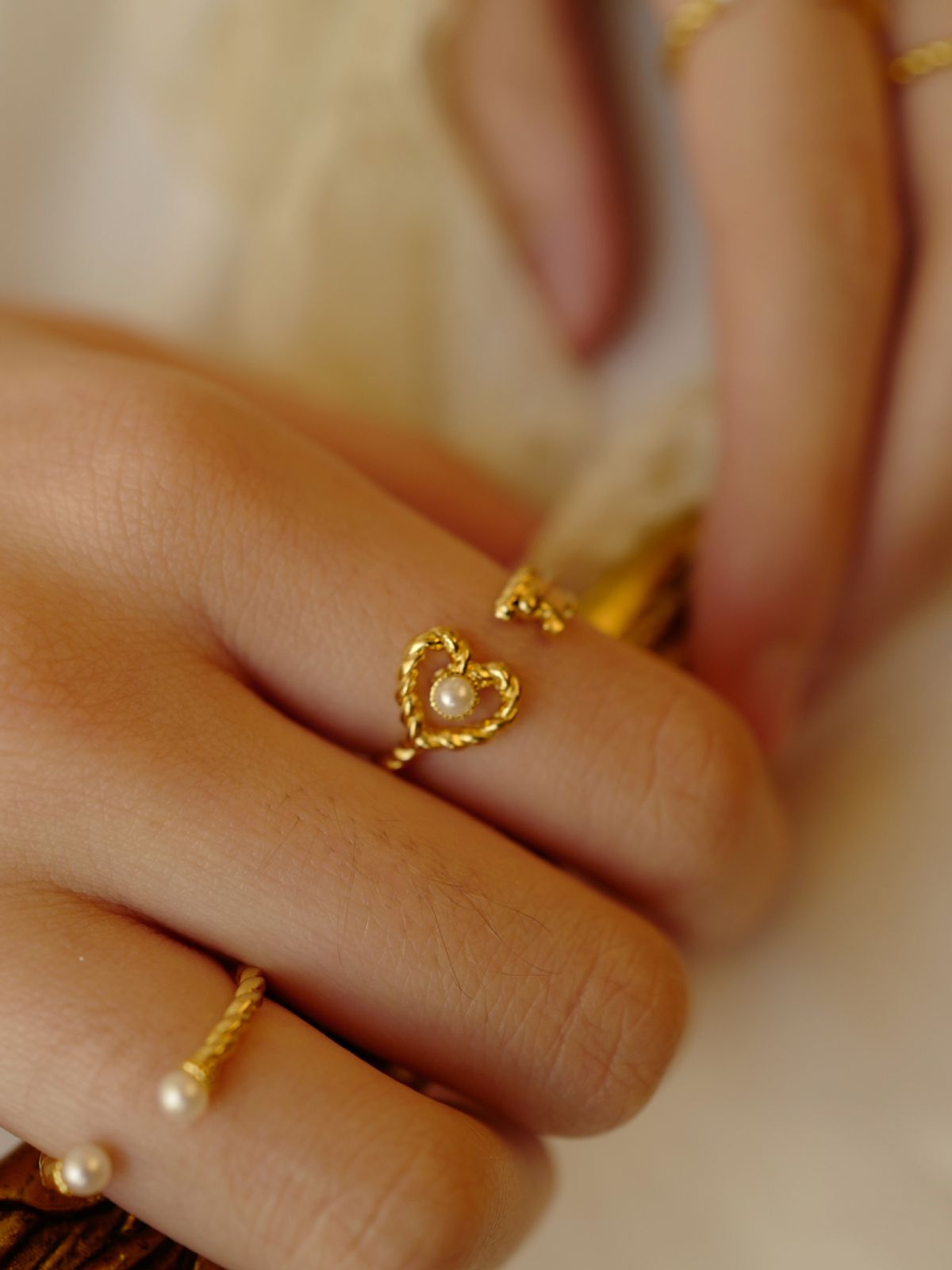 피오레(FIORE) heart key open ring