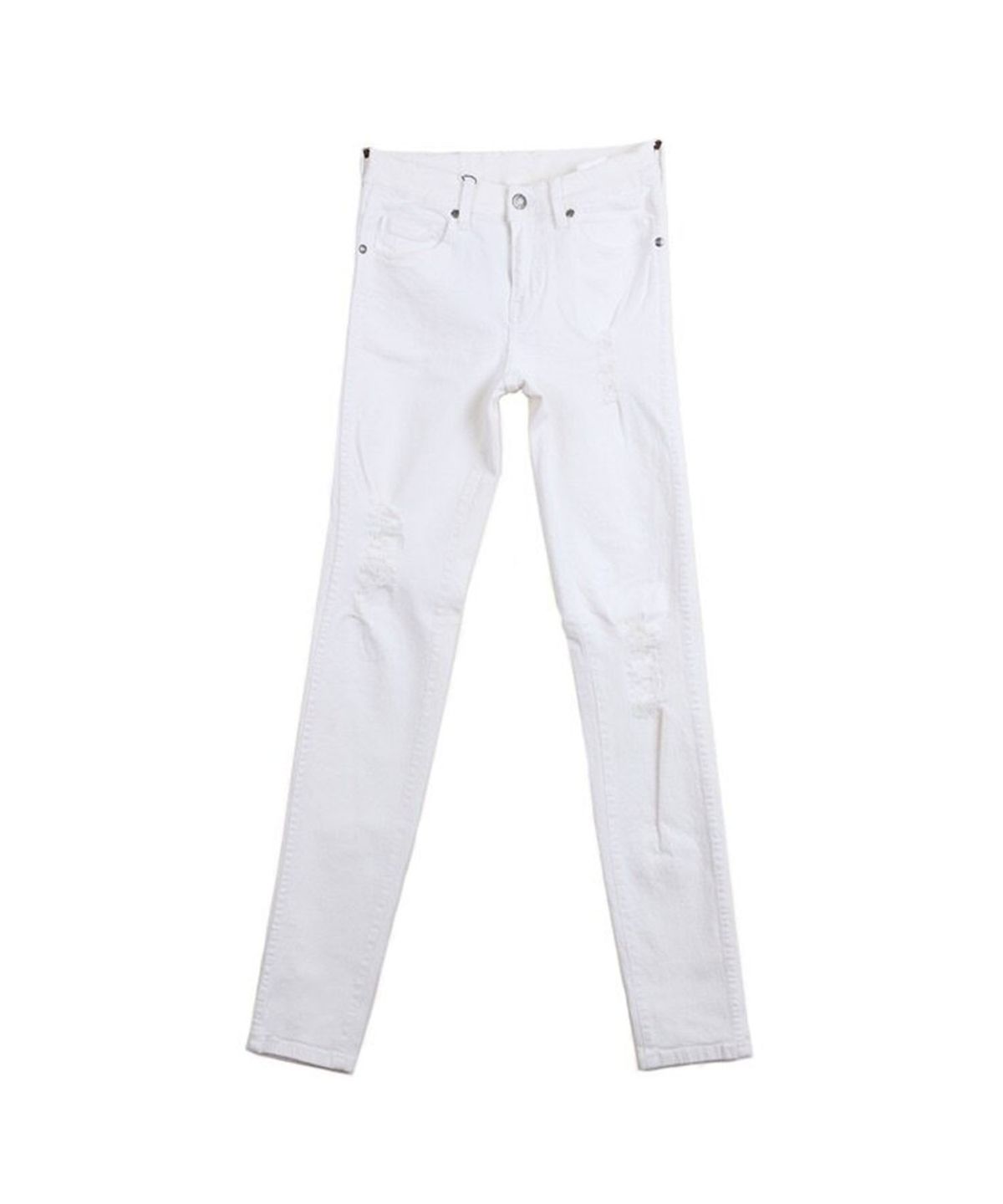 닥터데님(DR.DENIM) 스냅 화이트 디스트로이드