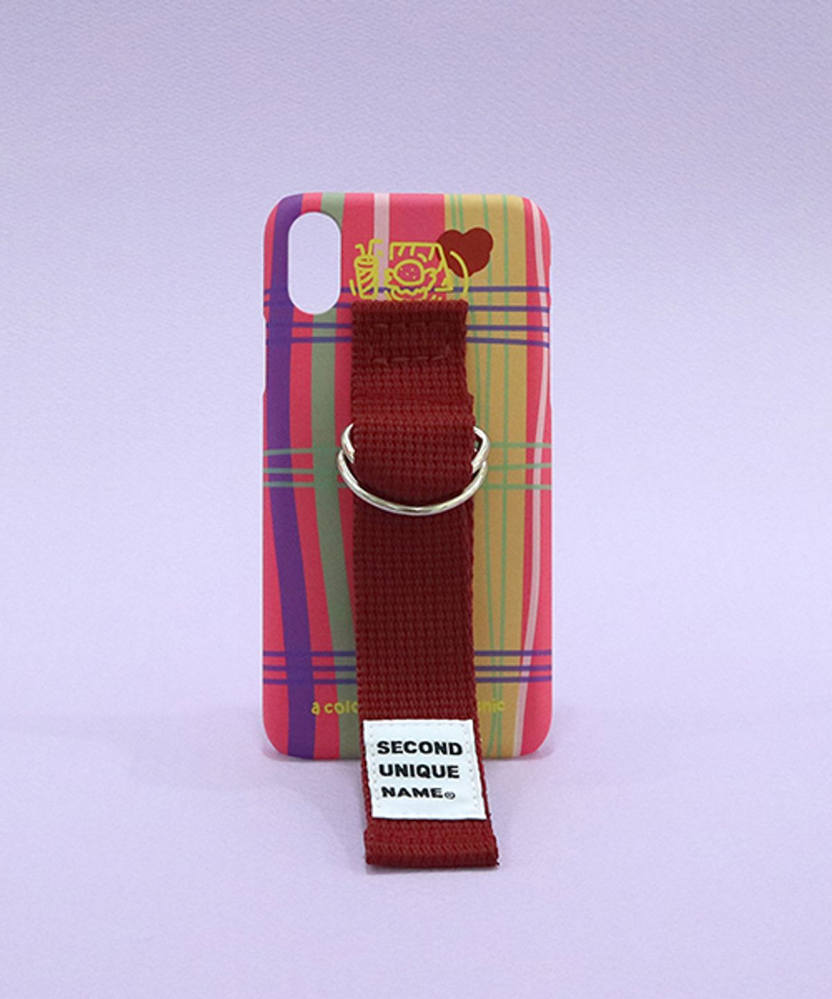 세컨드유니크네임(SECOND UNIQUE NAME) SUN CASE SUGAR CORAL BURGUNDY (PATTERN)