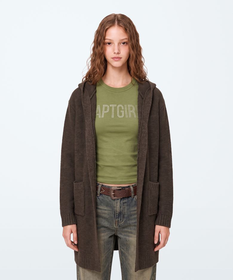 (W) DURIS HOODIE CARDIGAN KNIT (4 COLOR)