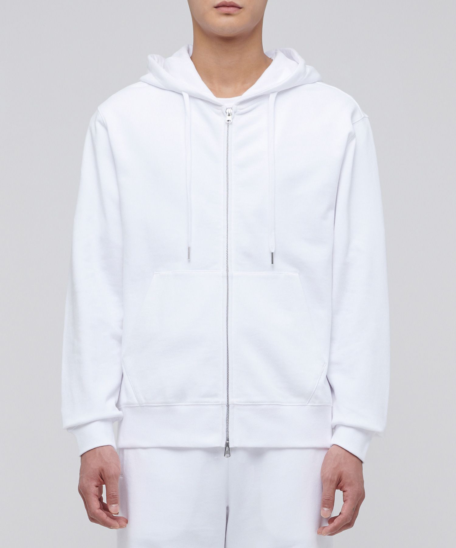 MUSINSA | MUSINSA STANDARD ZIP-UP HOODIE [WHITE]