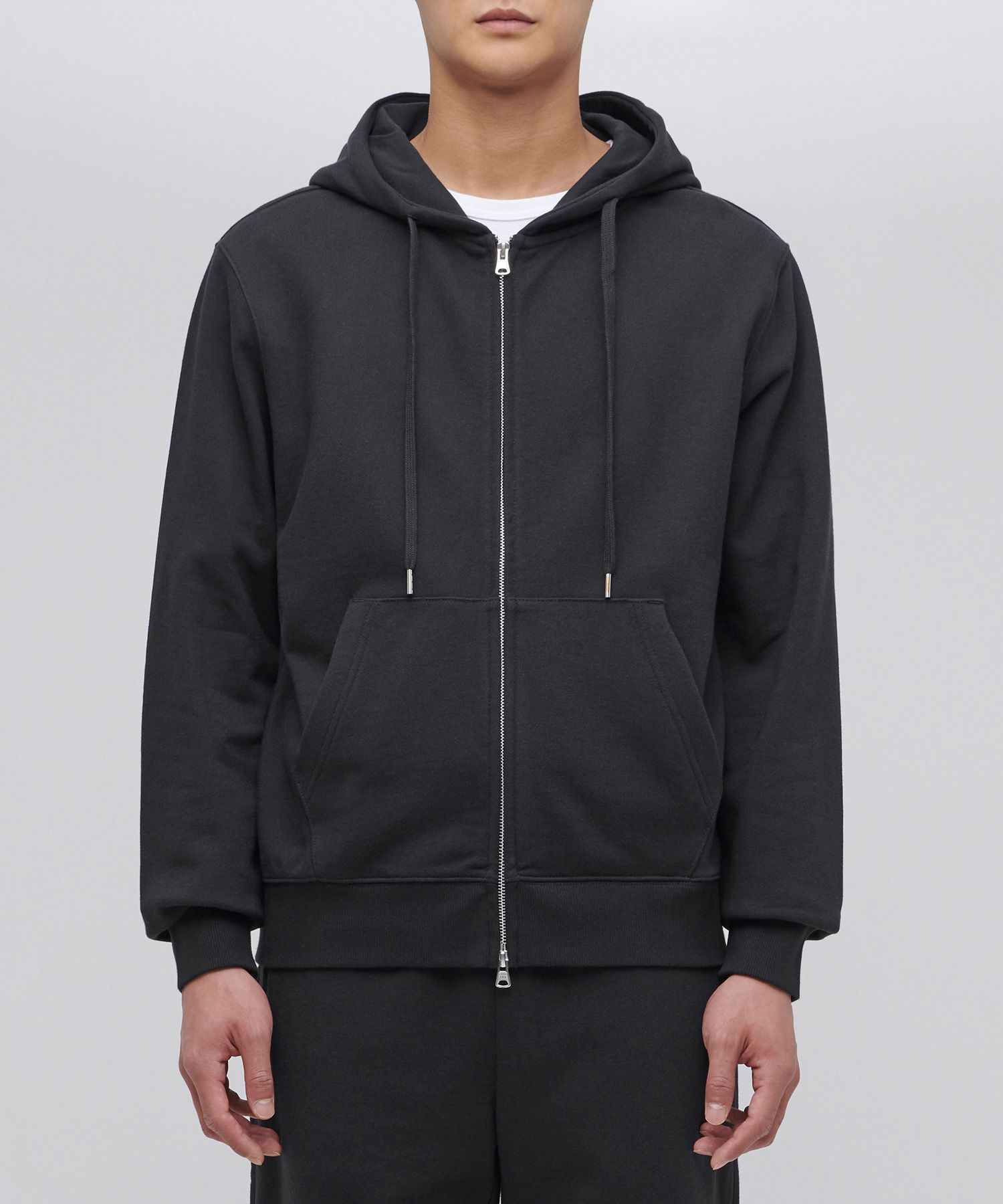 MUSINSA | MUSINSA STANDARD ZIP-UP HOODIE [DARK GRAY]