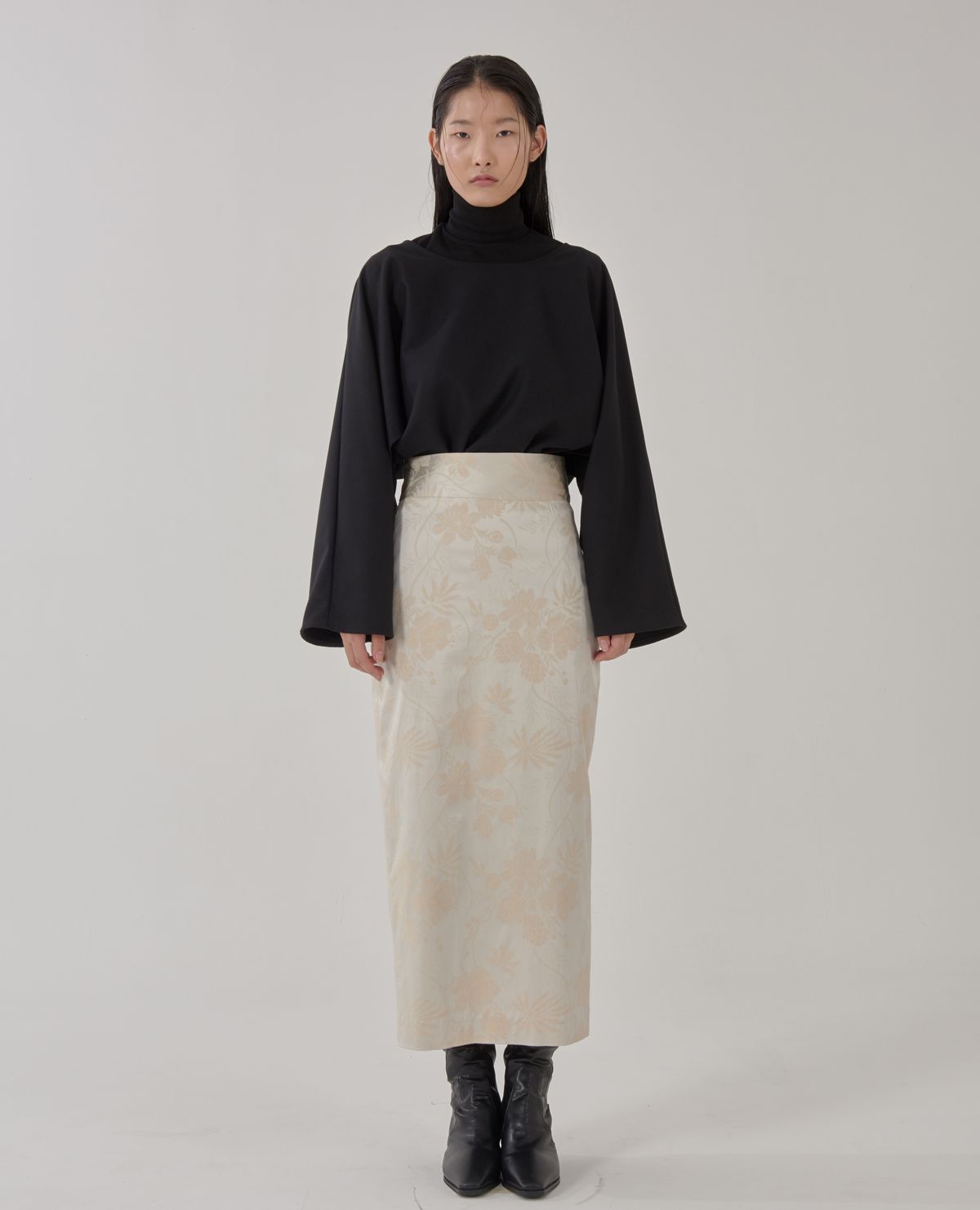 고목(KOMOK) Korea flower skirts-Beige