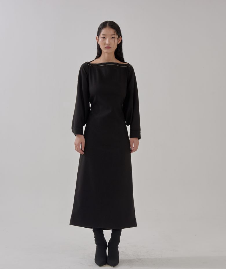 저고리 스티치 원피스 (Jeogori stitch one piece-black)