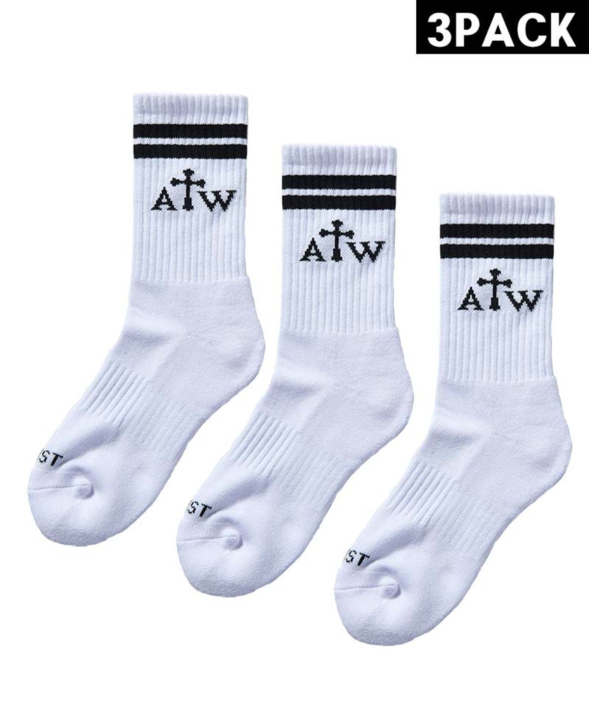 아티스트웨어(ARTISTWEAR) [3패키지] ATW 베이직 미드컷 크루삭스