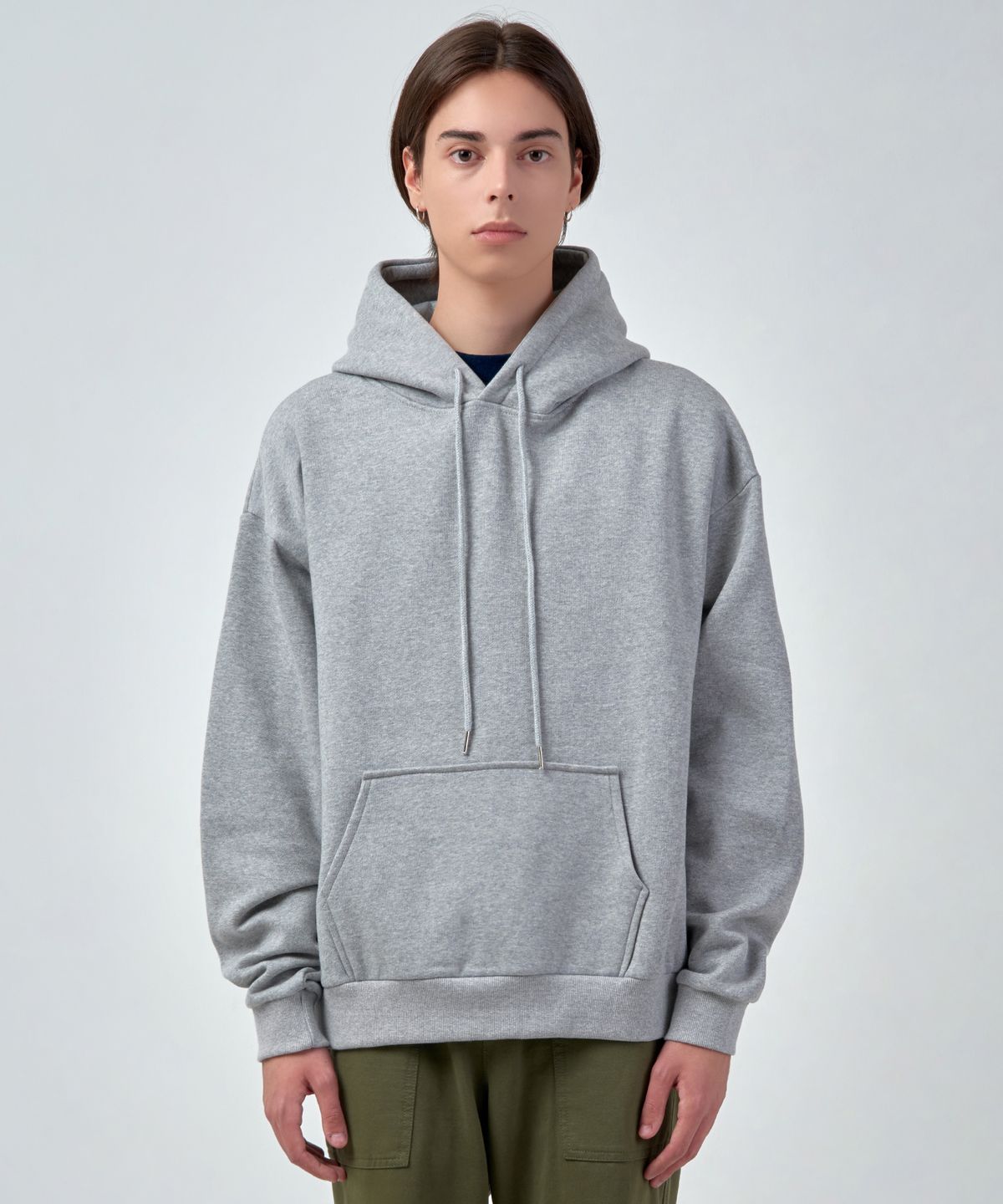 에스에스큐알(SSQR) Unisex Embroidered Hooded Sweatshirt HD_02_M.GRAY_LARGE