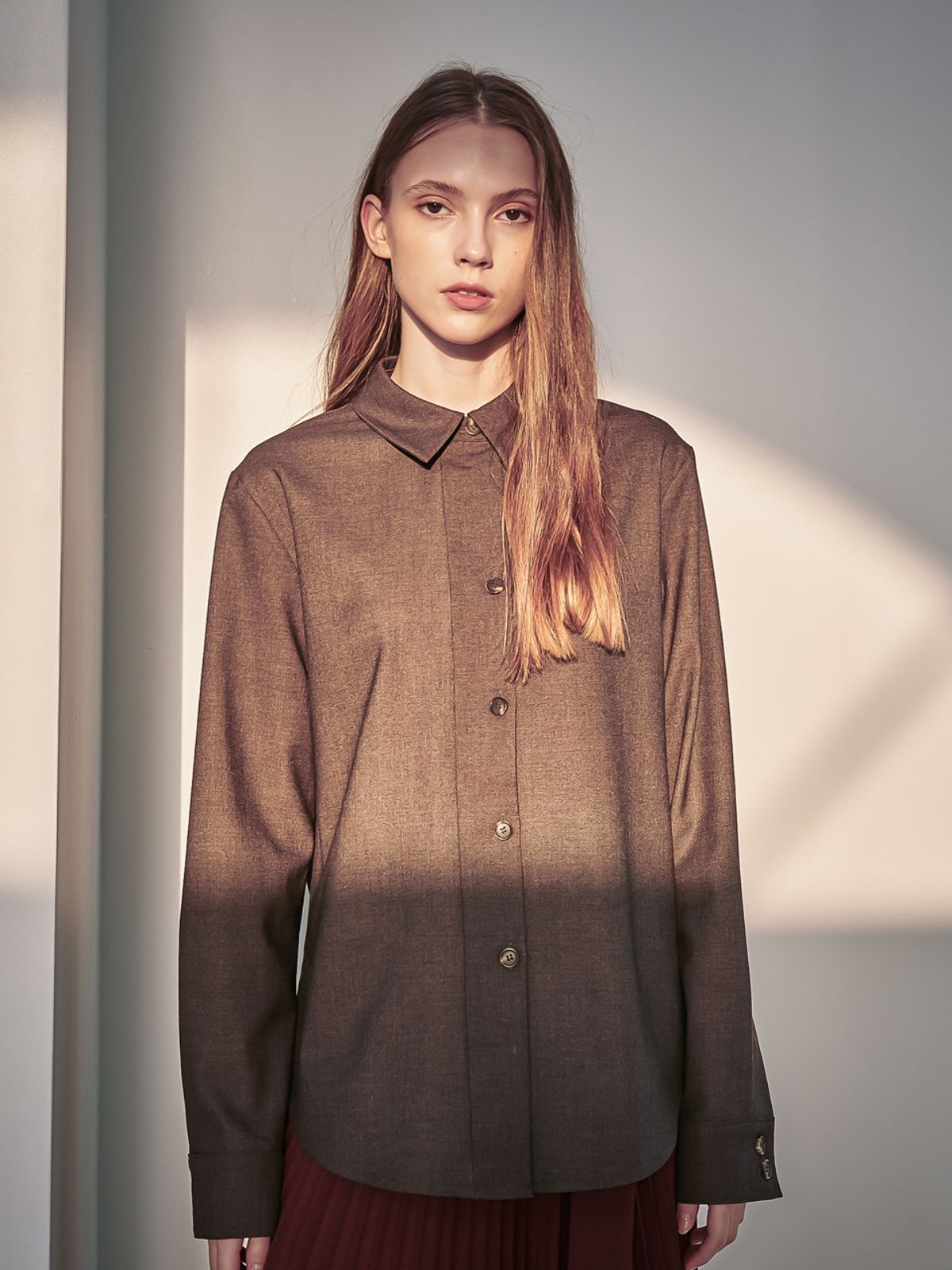 아쿠드(ACUD) Gaia Blouse_Coffee