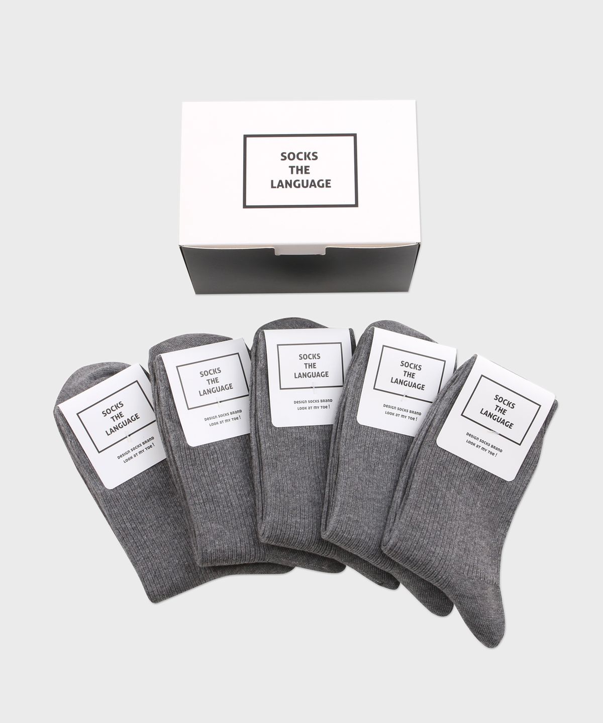 삭스더랭귀지(SOCKS THE LANGUAGE) 골지 립 삭스 (그레이5SET)