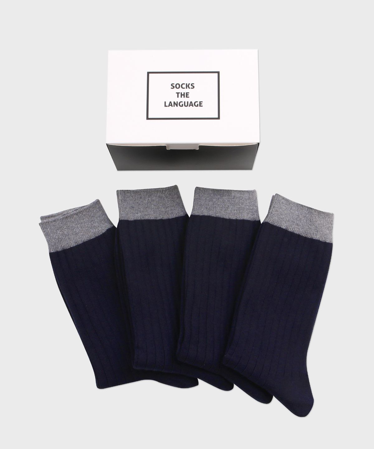 삭스더랭귀지(SOCKS THE LANGUAGE) 남성 솔리드 정장양말 (네이비4SET)