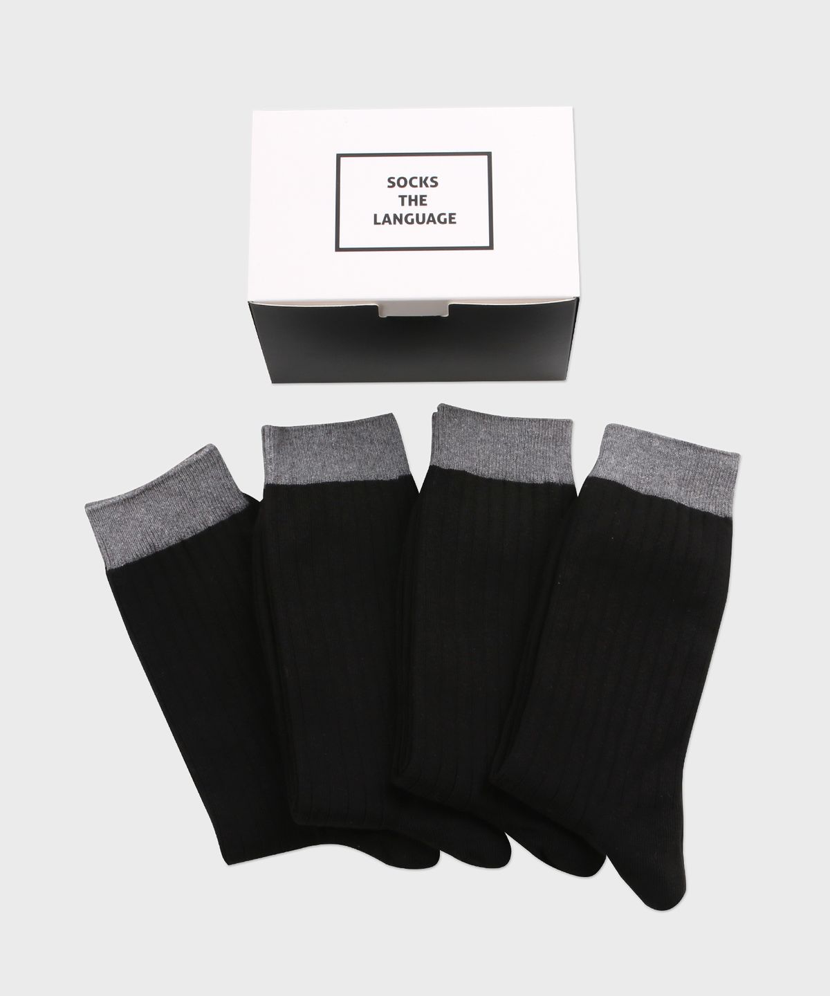 삭스더랭귀지(SOCKS THE LANGUAGE) 남성 솔리드 정장양말 (블랙4SET)