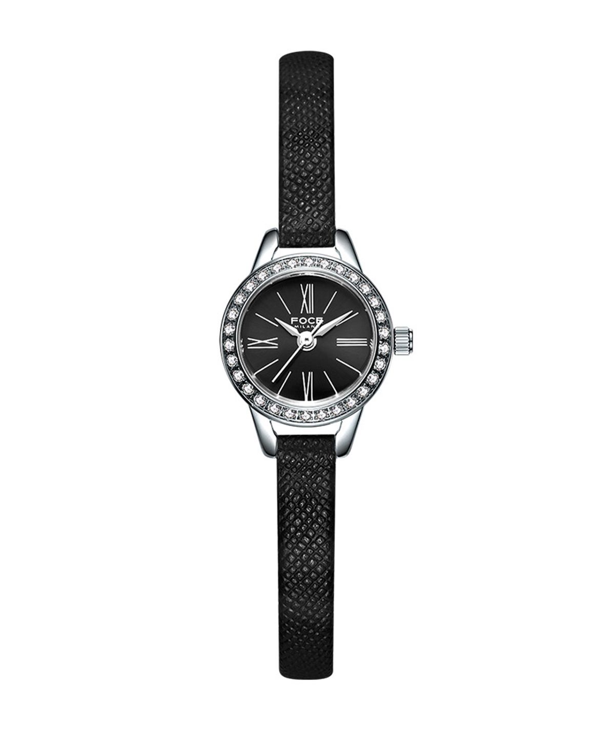 포체 레이디(FOCE LADY) 18mm 여성 블랙 가죽시계 FM1906L-BK