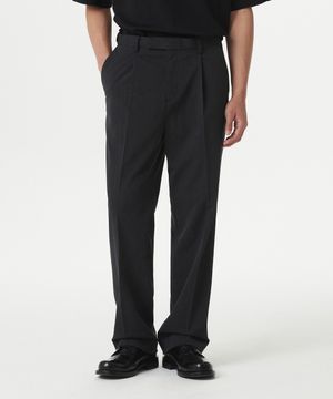 와이드 히든 밴딩 슬랙스 [차콜 그레이]