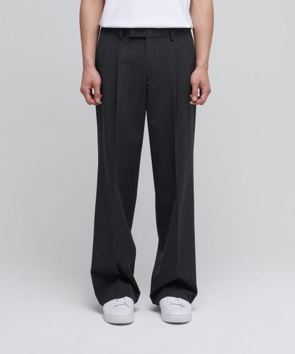 ★MUSINSA★ WIDE HIDDEN BANDING SLACKS MUSINSA | MUSINSA STANDARD Wide Hidden Banding Slacks _Gunmetal