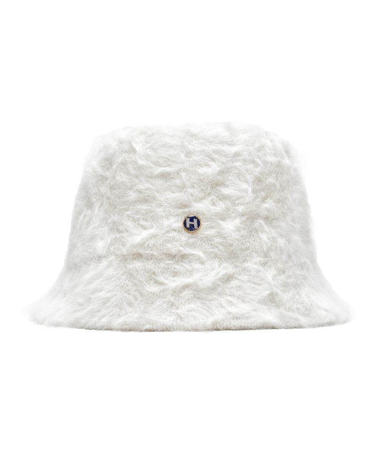 H fur bucket hat_ivory