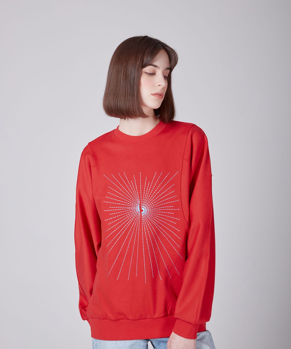 에스에스큐알(SSQR) Women embroidered Sweatshirt ZOC_01_RED