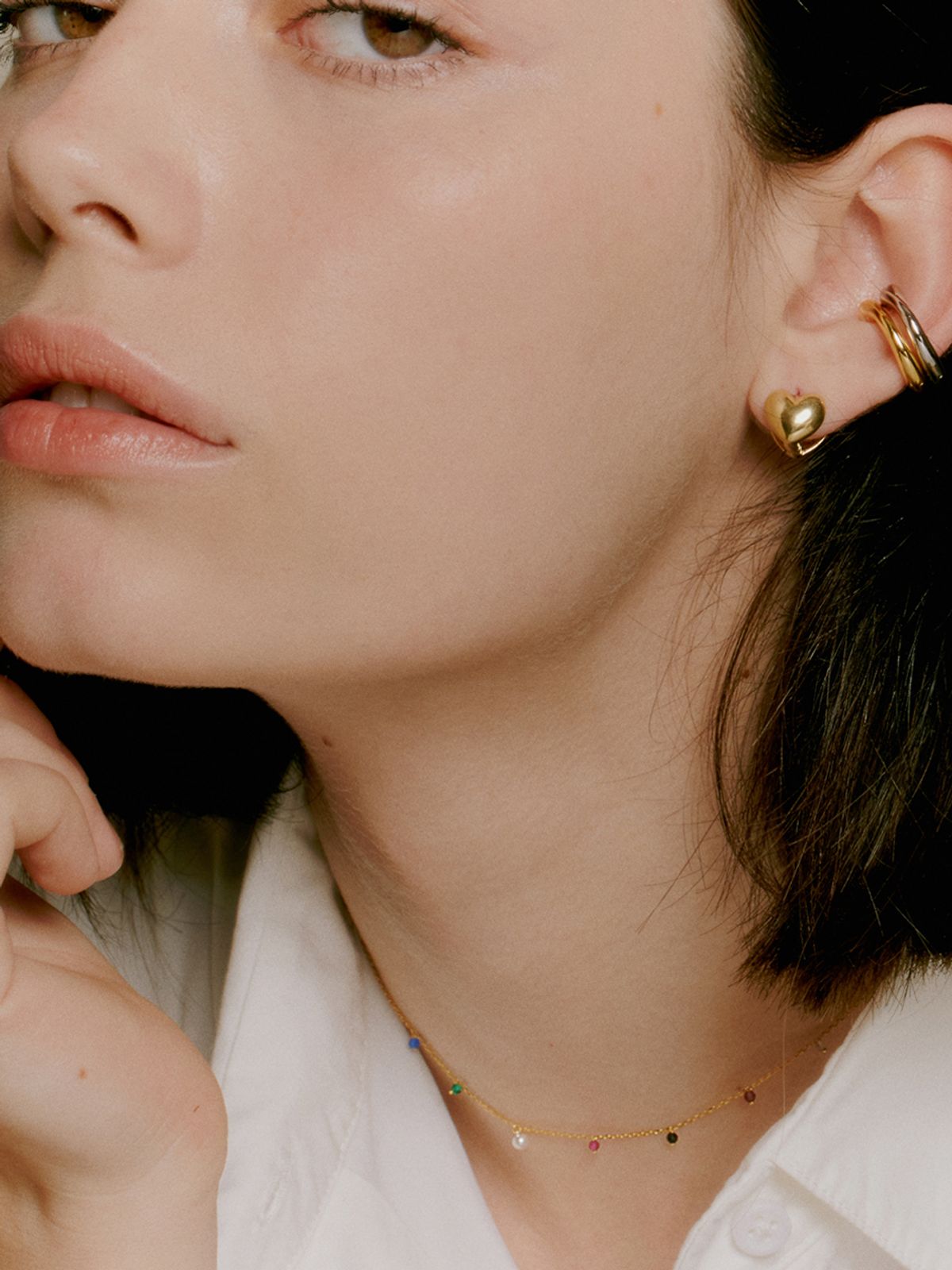원이너프(ONE ENOUGH) Love Stone Loop Necklace