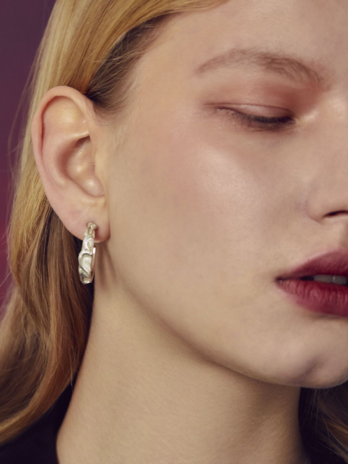 오를린(OHRLIN) Circle texture earring