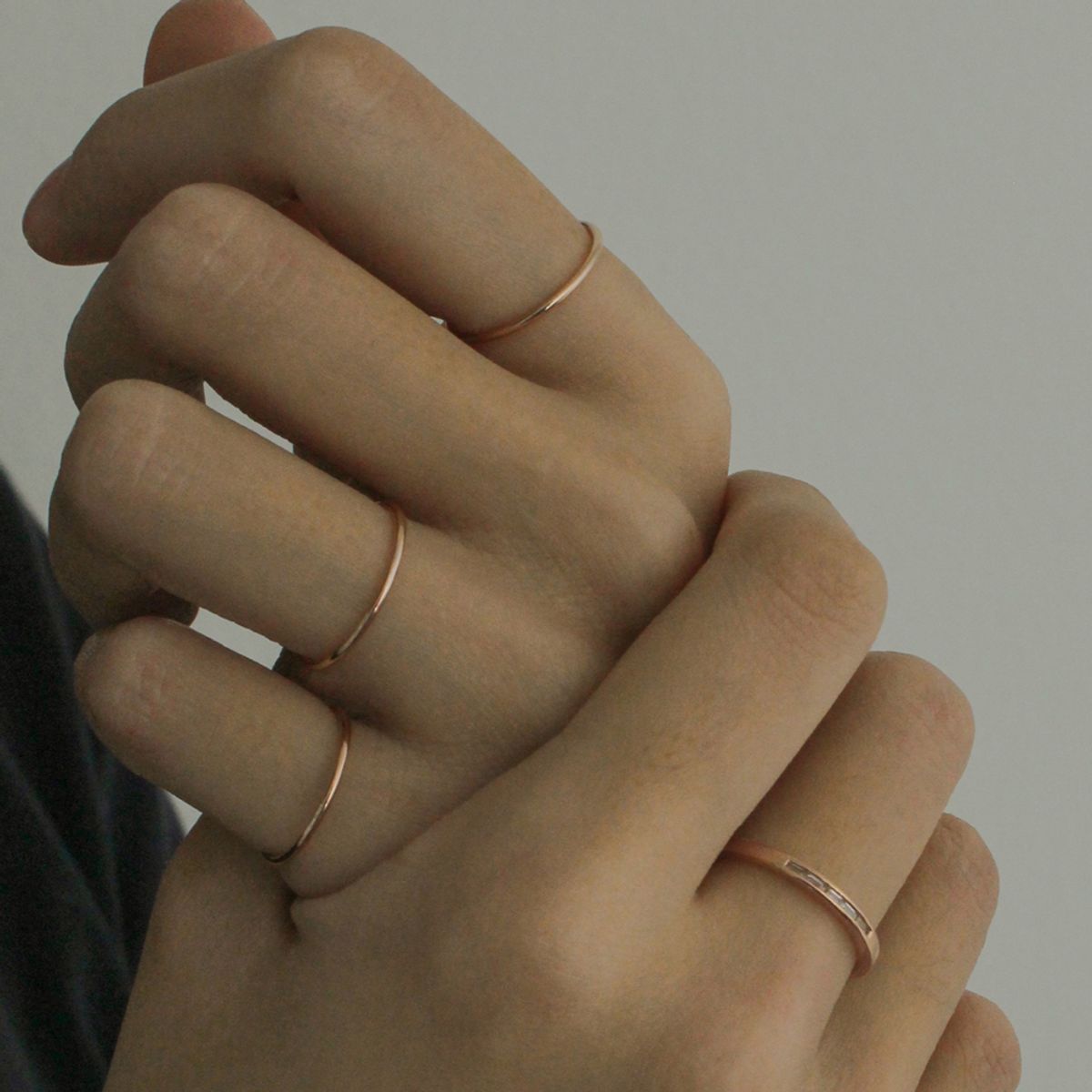 포스트루드(POSTLUDE) [SILVER/4SET] BAGUETTE CUT STONE R SET (3 COLORS)