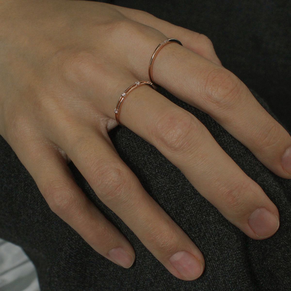 포스트루드(POSTLUDE) [SILVER/2SET] CZ SETTING R SET (3 COLORS)