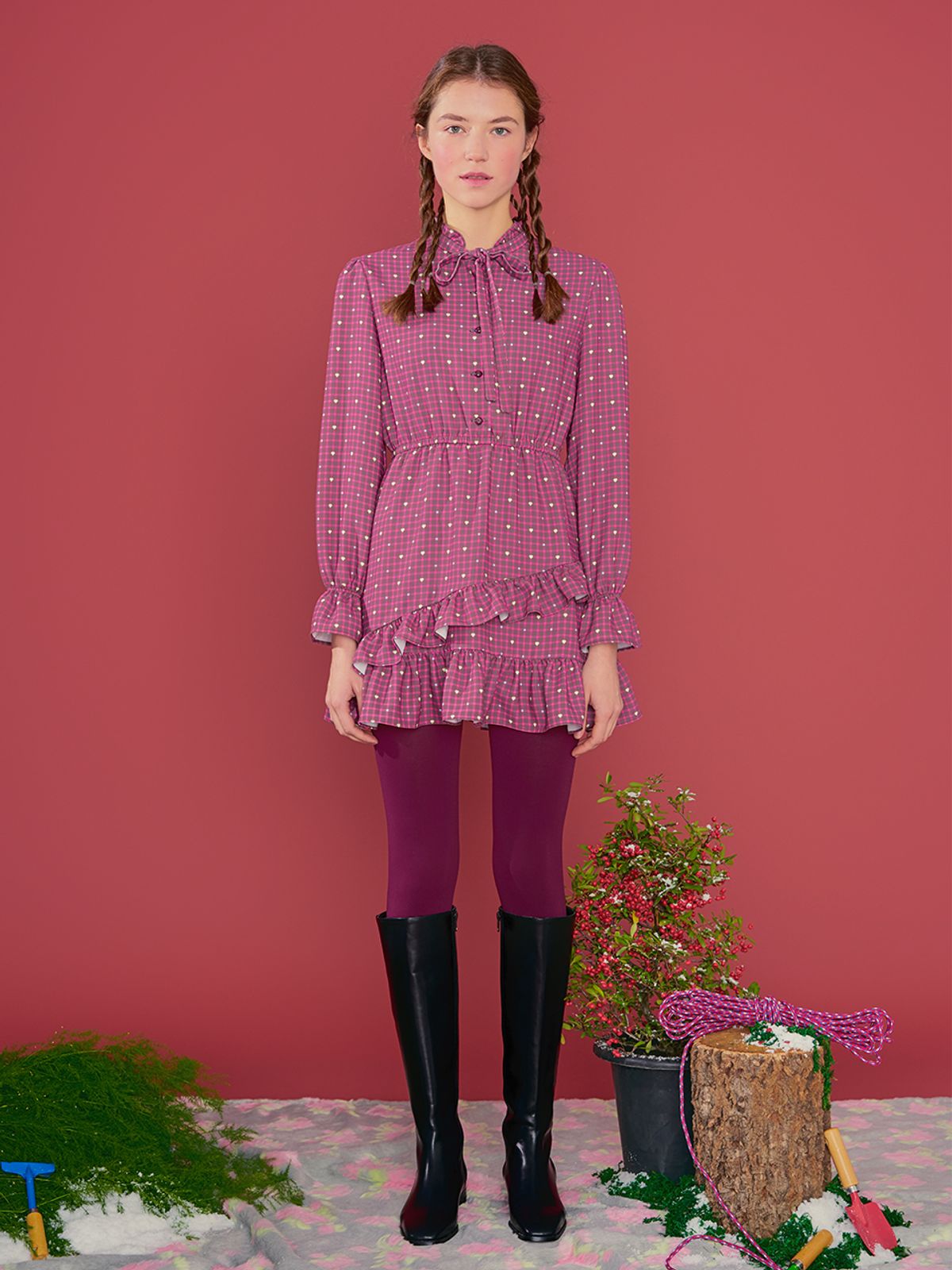 마가린핑거스(MARGARIN FINGERS) heart check one-piece