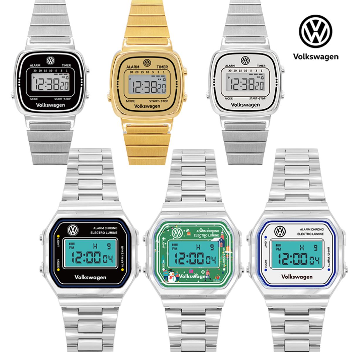 폭스바겐 와치(VOLKSVAGEN WATCH) 메탈전자시계 VW-Beetle NewTro 15종 택1