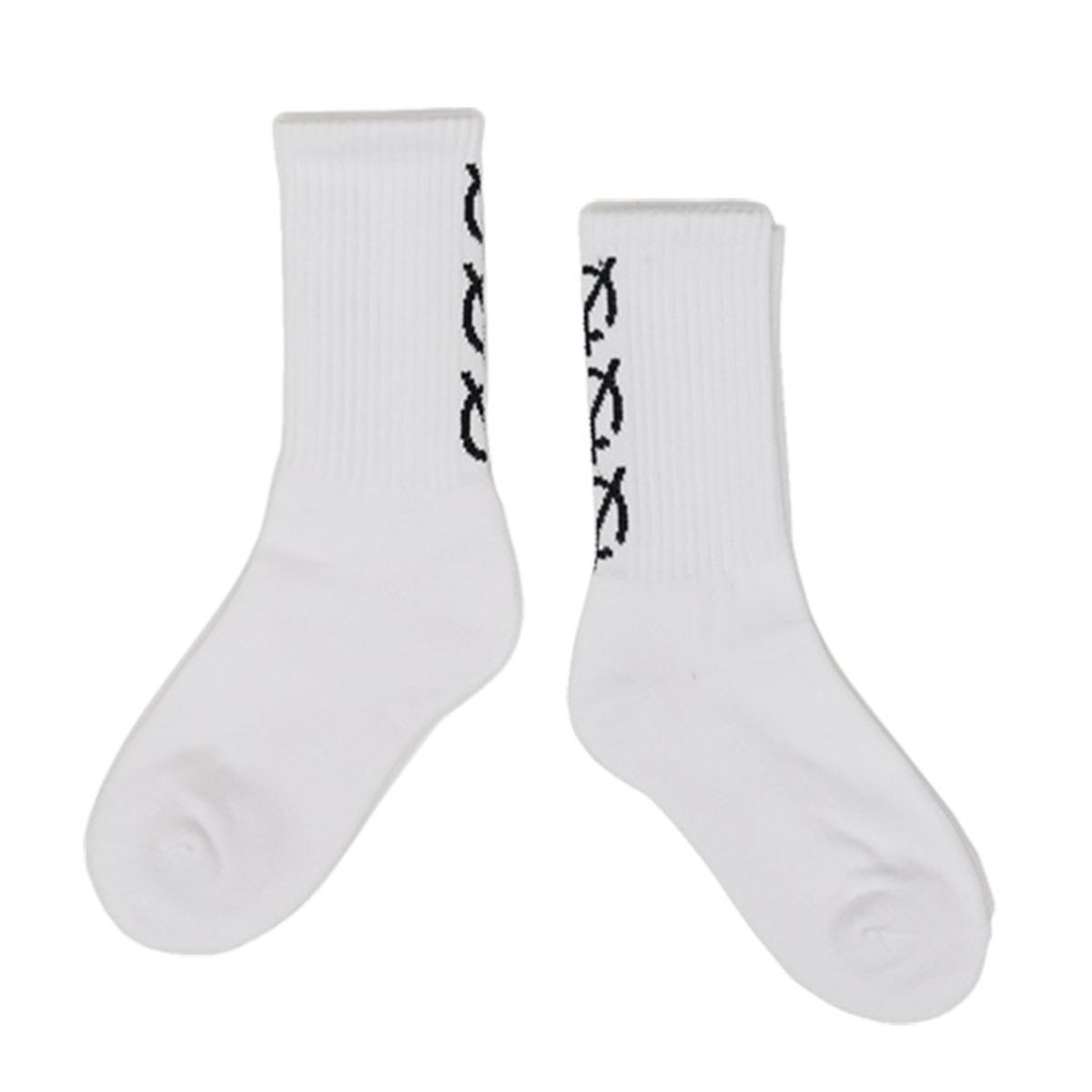 오픈야드(오와이)(OPENYARD(OY)) TRIPLE LOGO SOCKS-WHITE