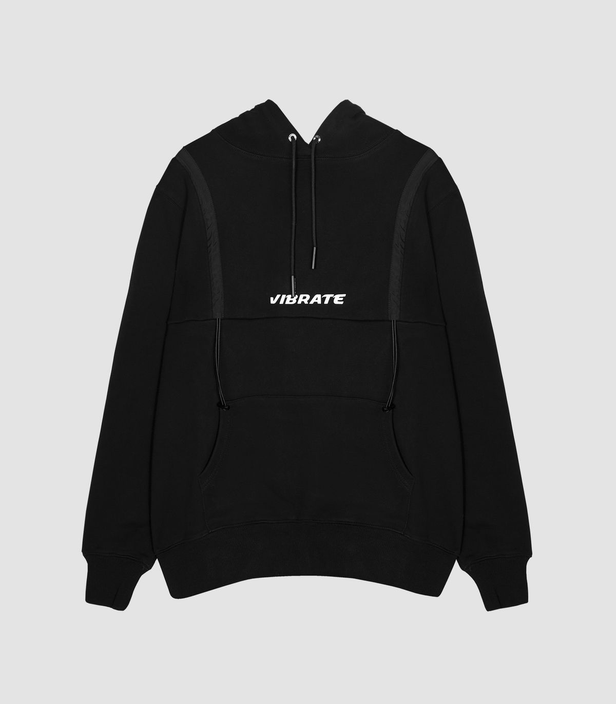 바이브레이트(VIBRATE) STRING POINT BASIC HOODIE (BLACK)