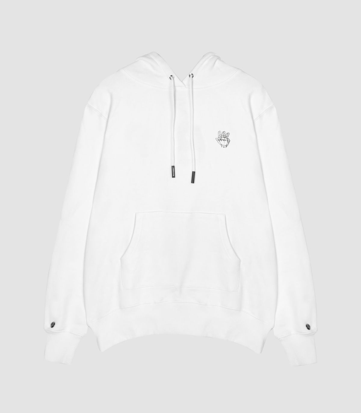 바이브레이트(VIBRATE) LOGO ON TOP HOODIE (WHITE)