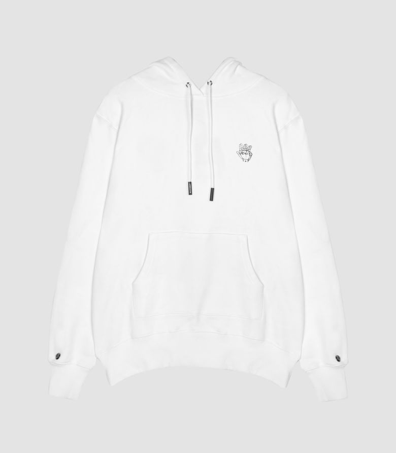 LOGO ON TOP HOODIE (WHITE)