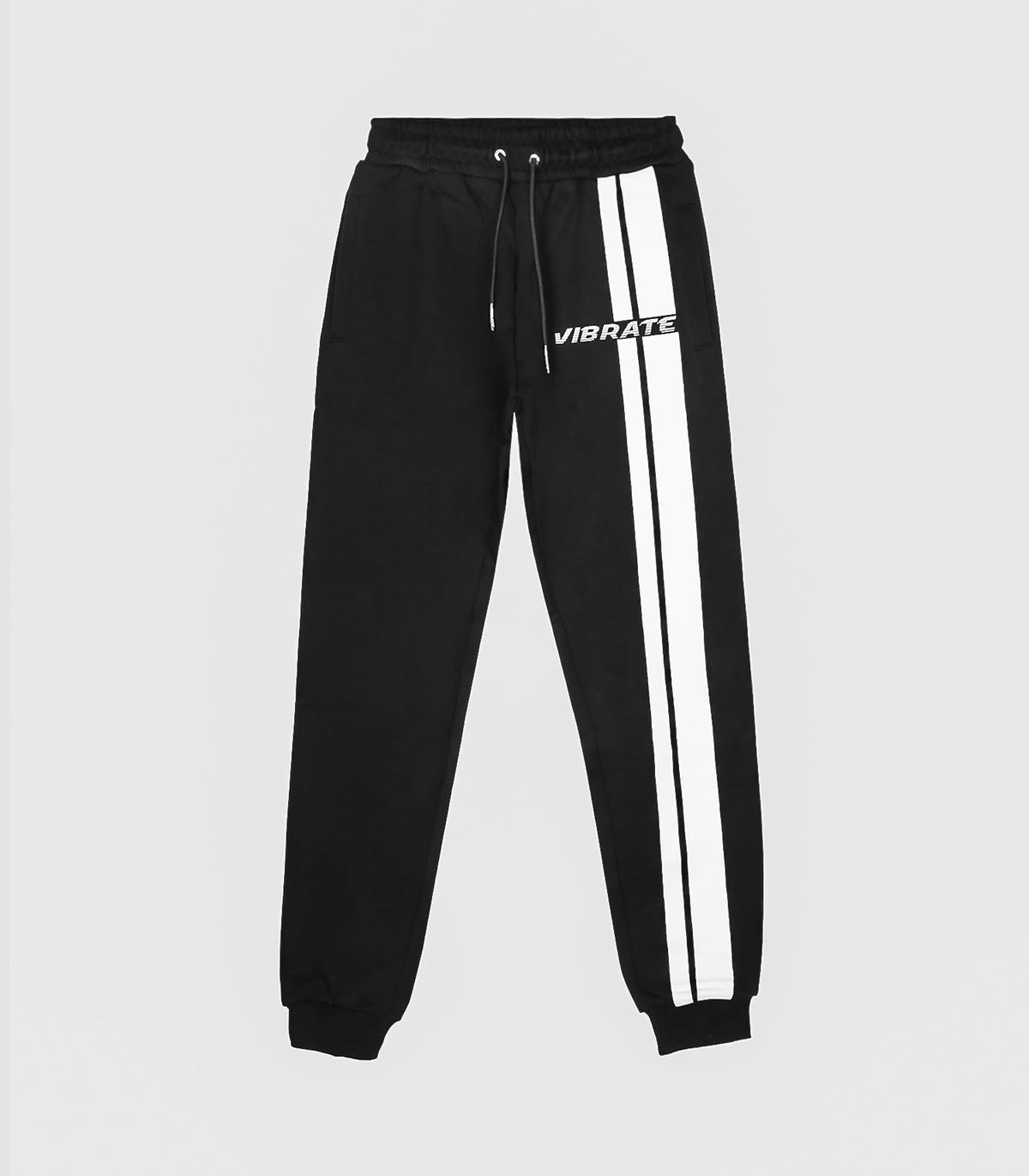 바이브레이트(VIBRATE) TRAFFIC ROAD LOGO JOGGER PANTS (BLACK)
