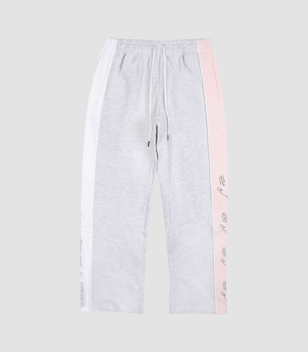 바이브레이트(VIBRATE) SIDE COLOR SCHEME SWEAT PANTS (MELANGE&PINK)