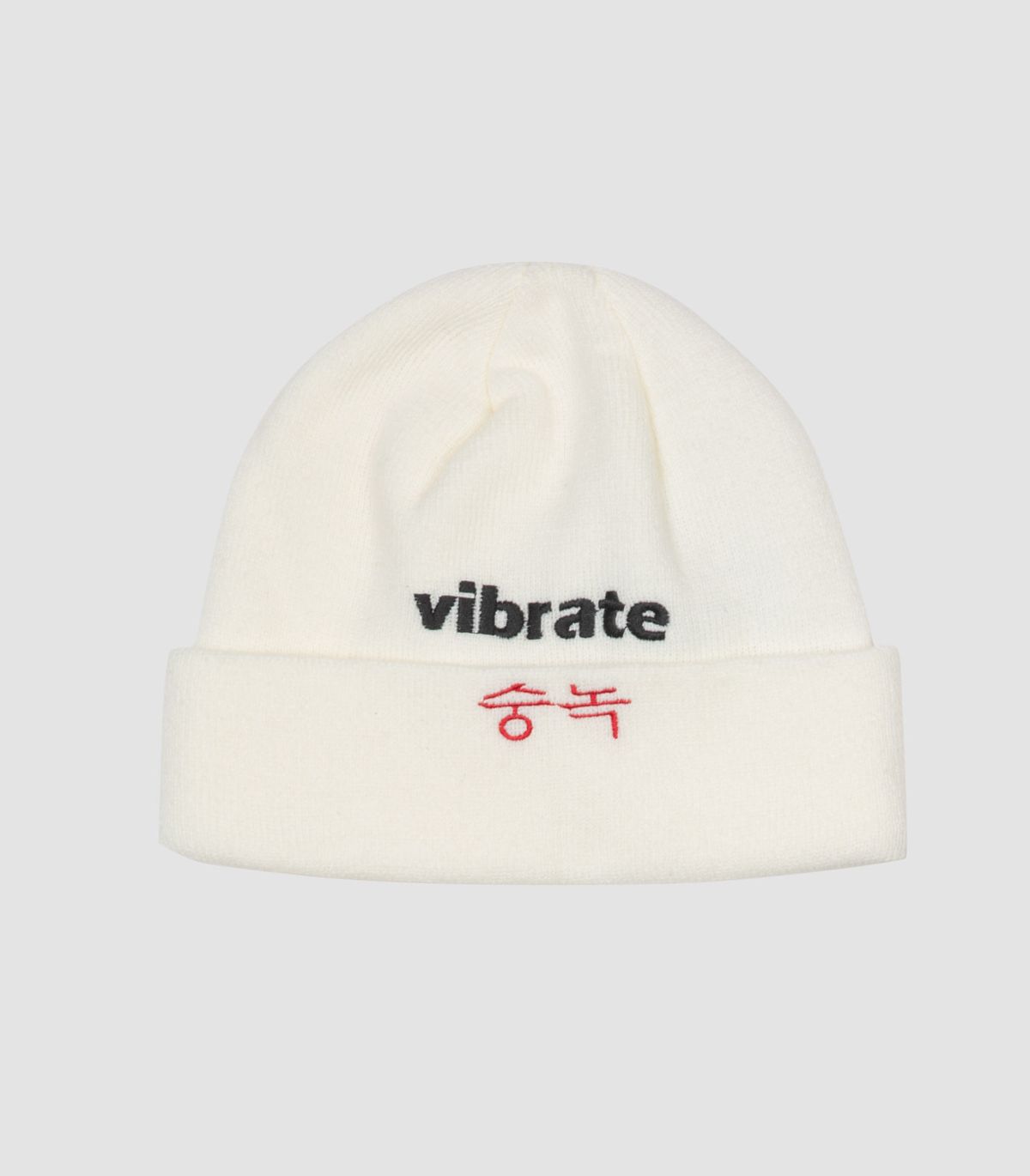 바이브레이트(VIBRATE) OVERDOSE CROSS LOGO BEANIE (WHITE)