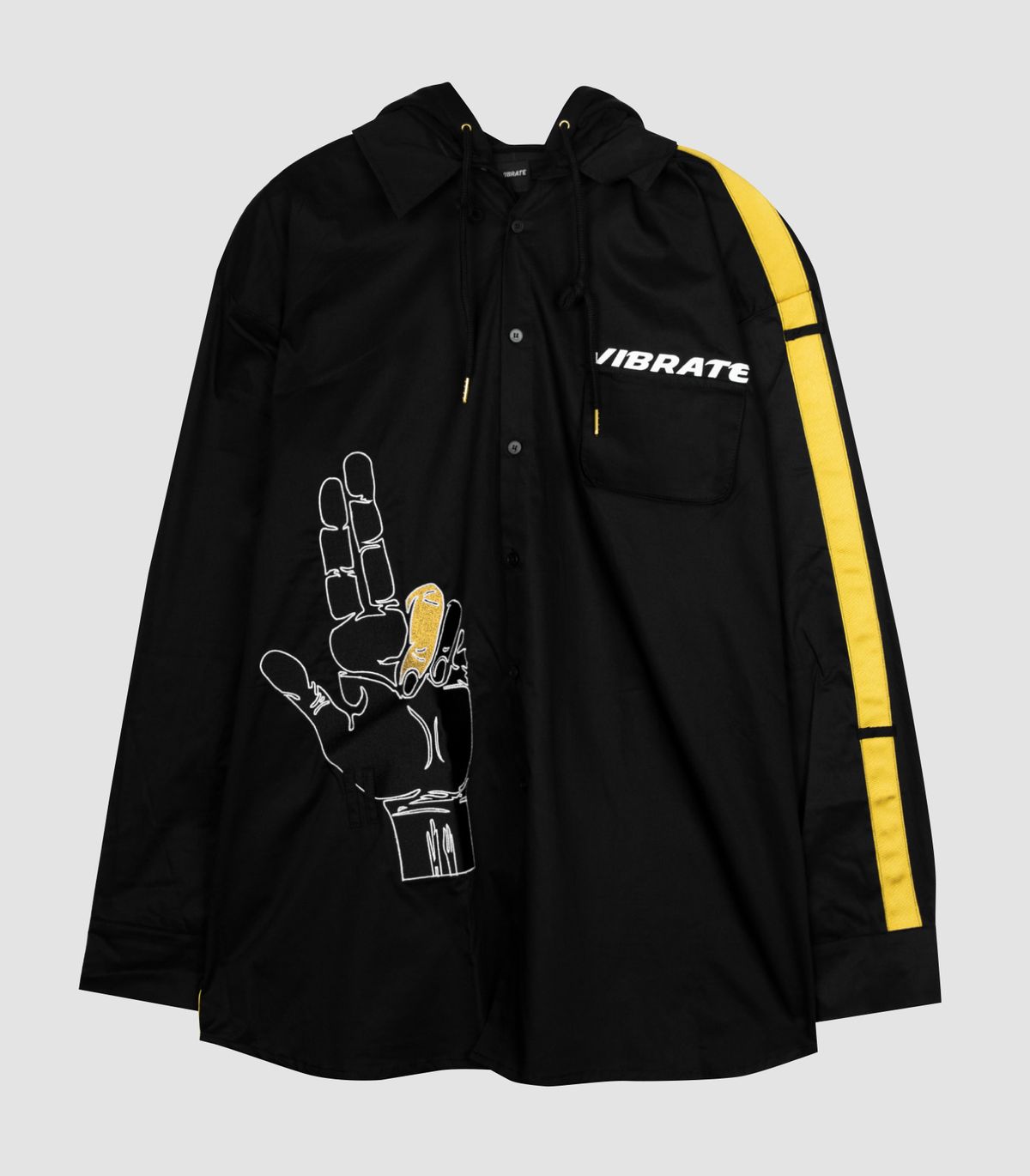 바이브레이트(VIBRATE) GOLDLINE SIDE FINGER HOODIE JACKET (BLACK)