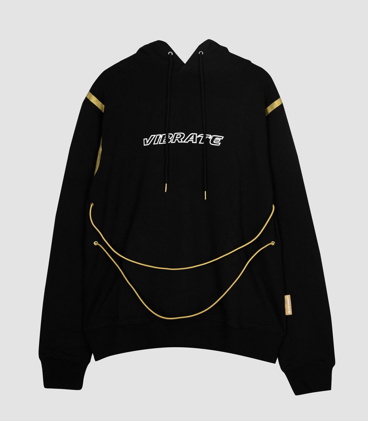 바이브레이트(VIBRATE) GOLDLINE STRING BODY POINT HOODIE (BLACK)