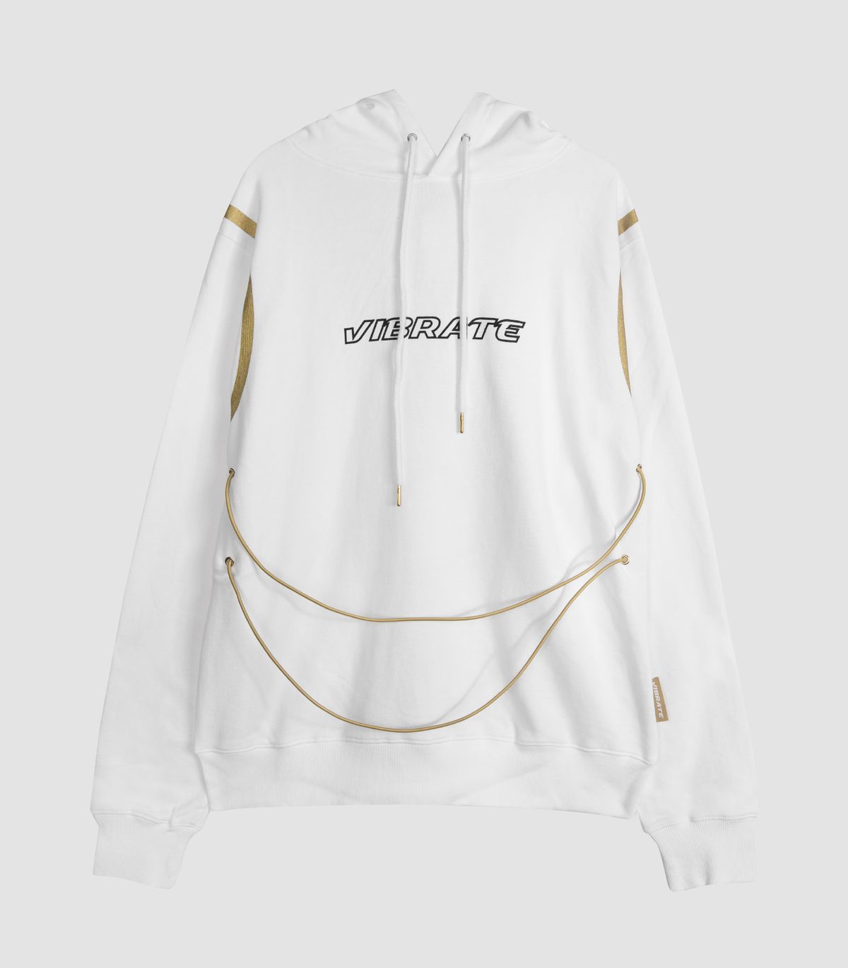 바이브레이트(VIBRATE) GOLDLINE STRING BODY POINT HOODIE (WHITE)