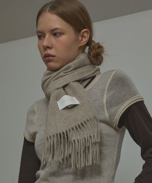 [기프트박스]_램스울 100 머플러_오트밀_남녀공용