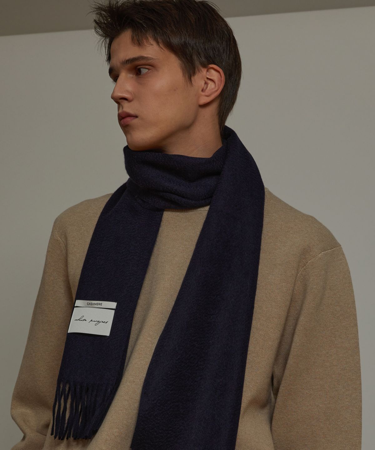 화이트프로젝트(WHITE PROJECT) [기프트박스]_cashmere muffler_navy_남녀공용