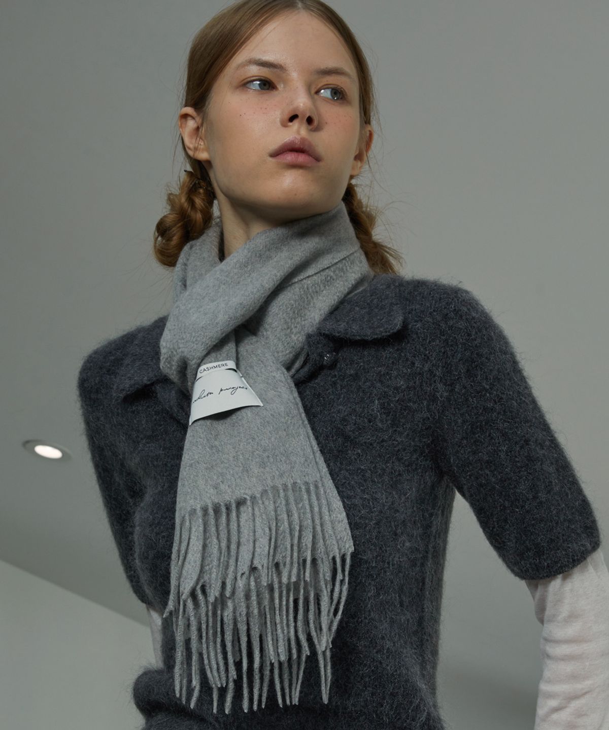 화이트프로젝트(WHITE PROJECT) [기프트박스]_cashmere muffler_grey_남녀공용