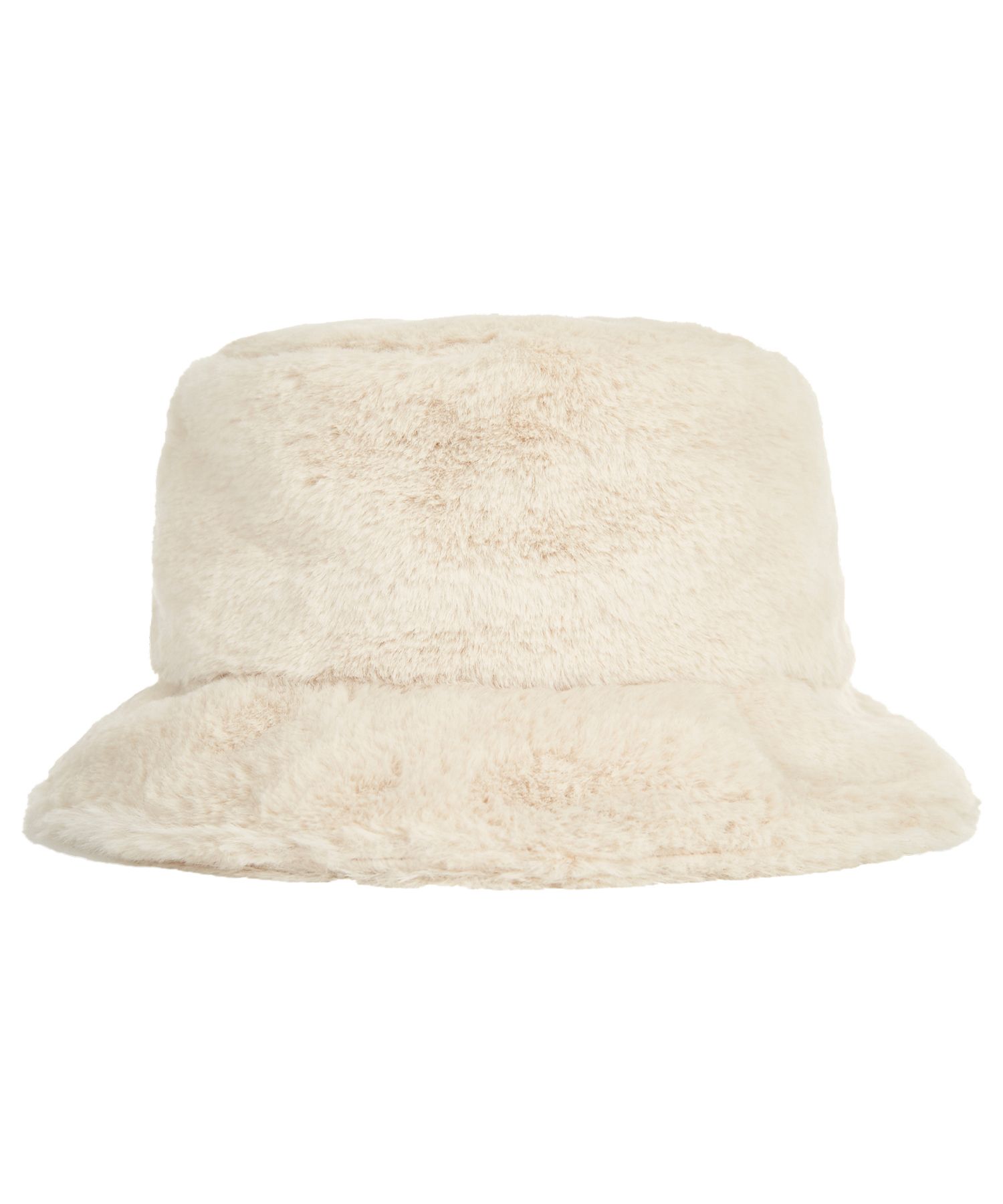 MUSINSA | VARZAR Fur Logo Point Bucket Hat Cream