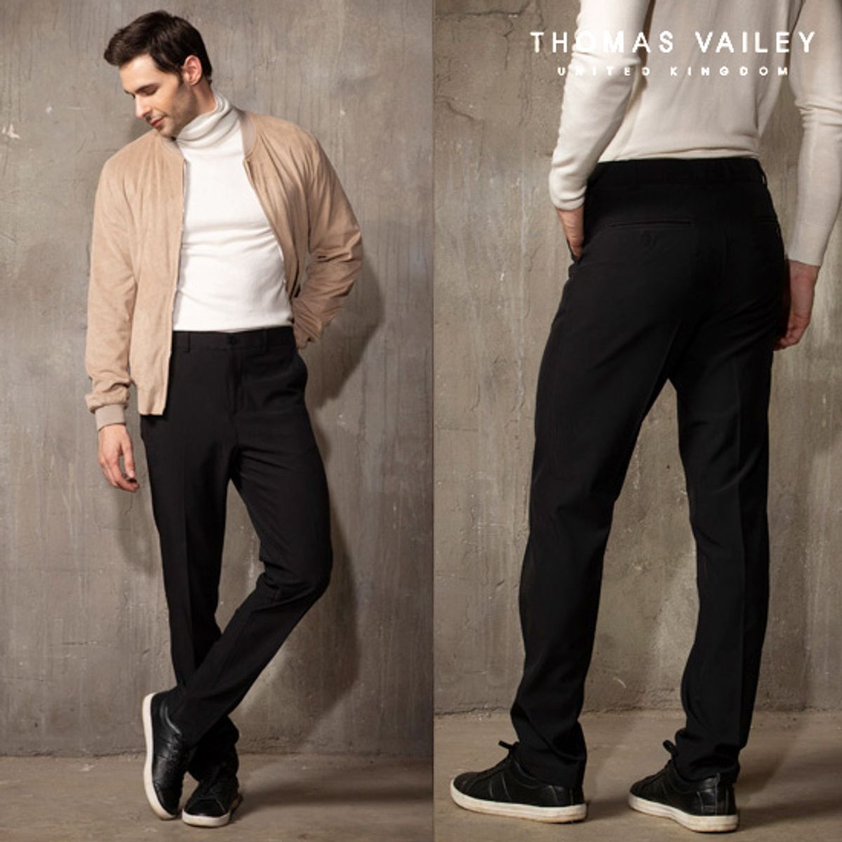 토마스 베일리(THOMAS VAILEY) 퍼펙트핏 기모본딩팬츠 블랙 7GTTHD4MPT121