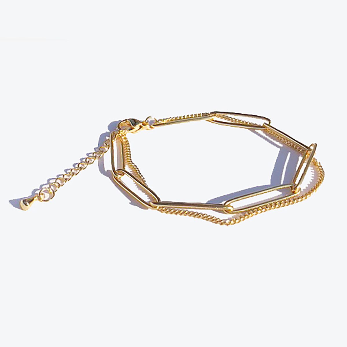 러쉬오프(RUSH OFF) Two Mood Chains Gold Bracelet / 써지컬스틸 투 무드 체인스 골드팔찌