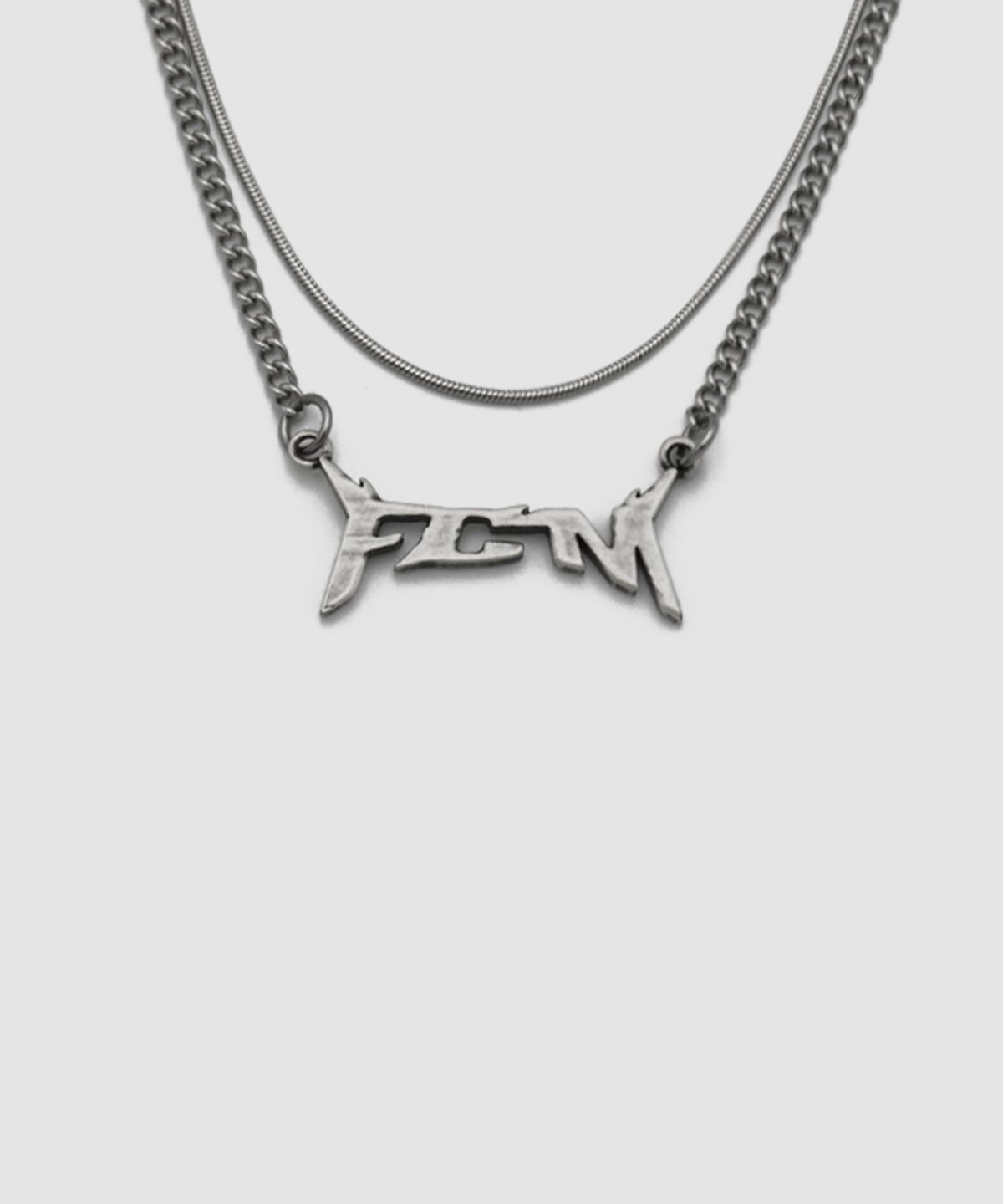 포콤마(FOURCOMMA) LAYERED LOGO NECKLACE