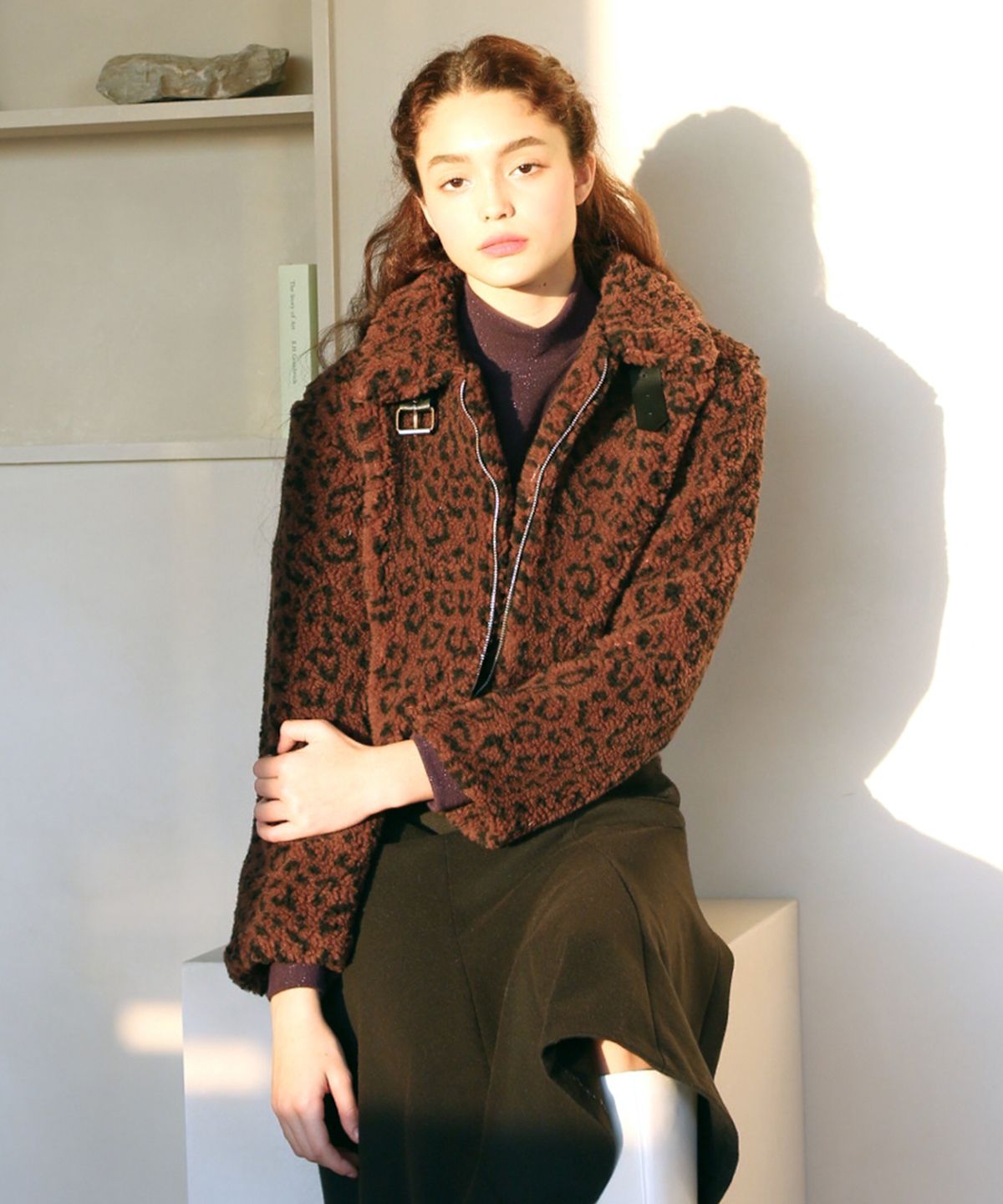 라티젠(LARTIGENT) LH BELTED SHEARING JACKET(BROWN)