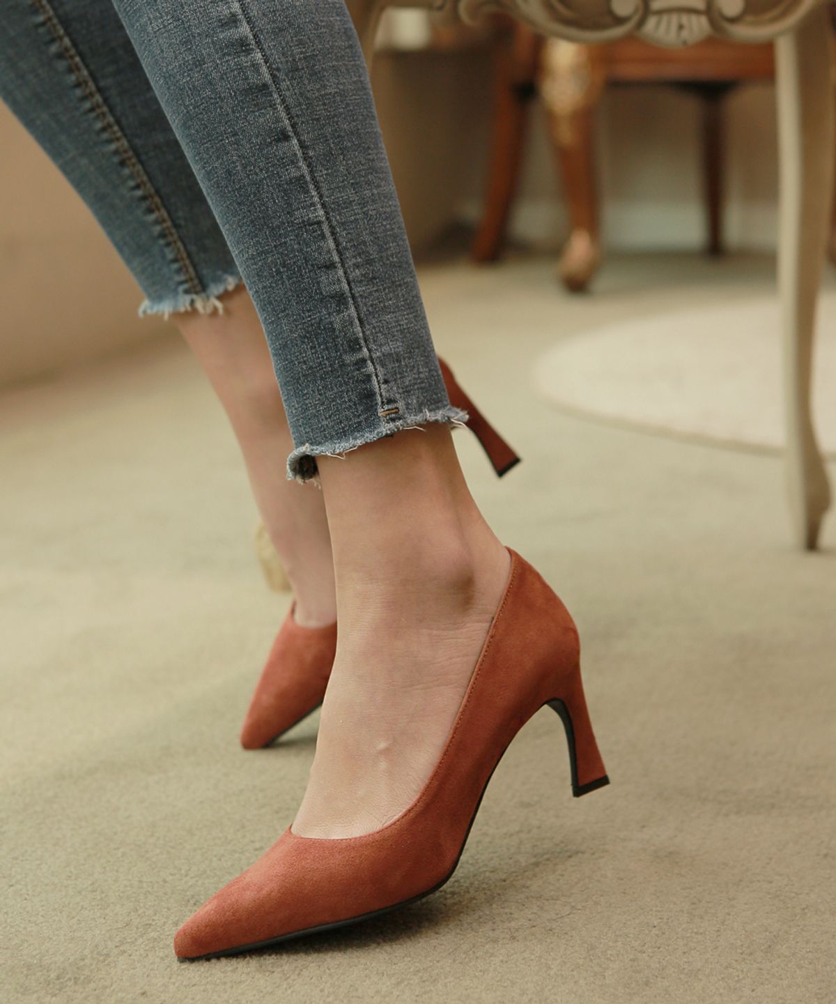 프리플라(FRI FLA) 19B610 cognac pumps