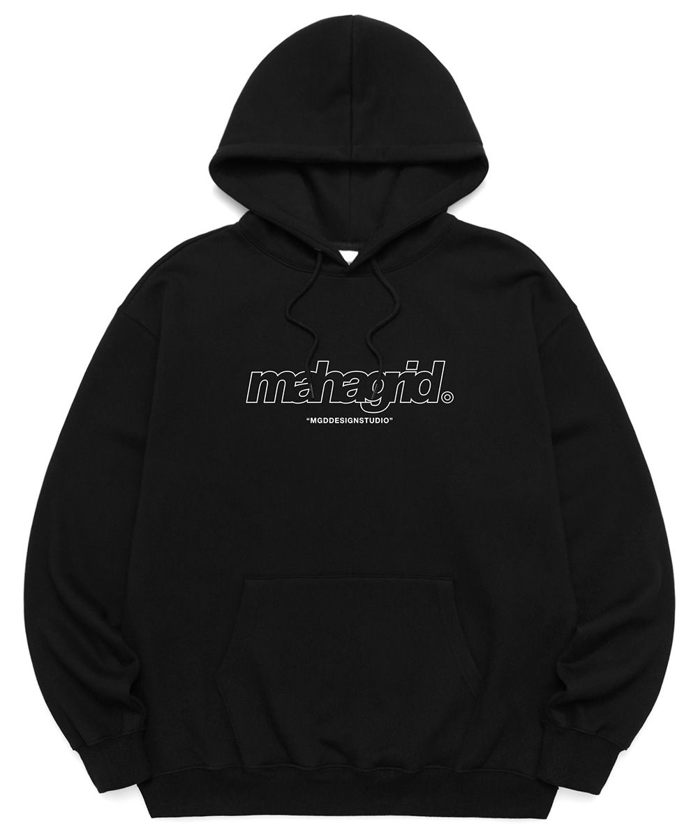 【mahagrid】23FW★ BE THERE HOODIE APPLIQUE ZIP UP HOODIE[BLACK] - MAHAGRID