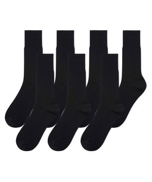 리브드 크루 삭스 7팩 [블랙]