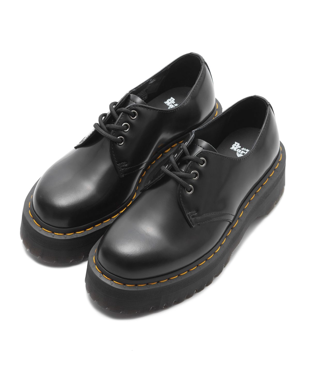 닥터마틴(DR.MARTENS) 1461 쿼드 블랙 폴리시드 스무스 / 25567001