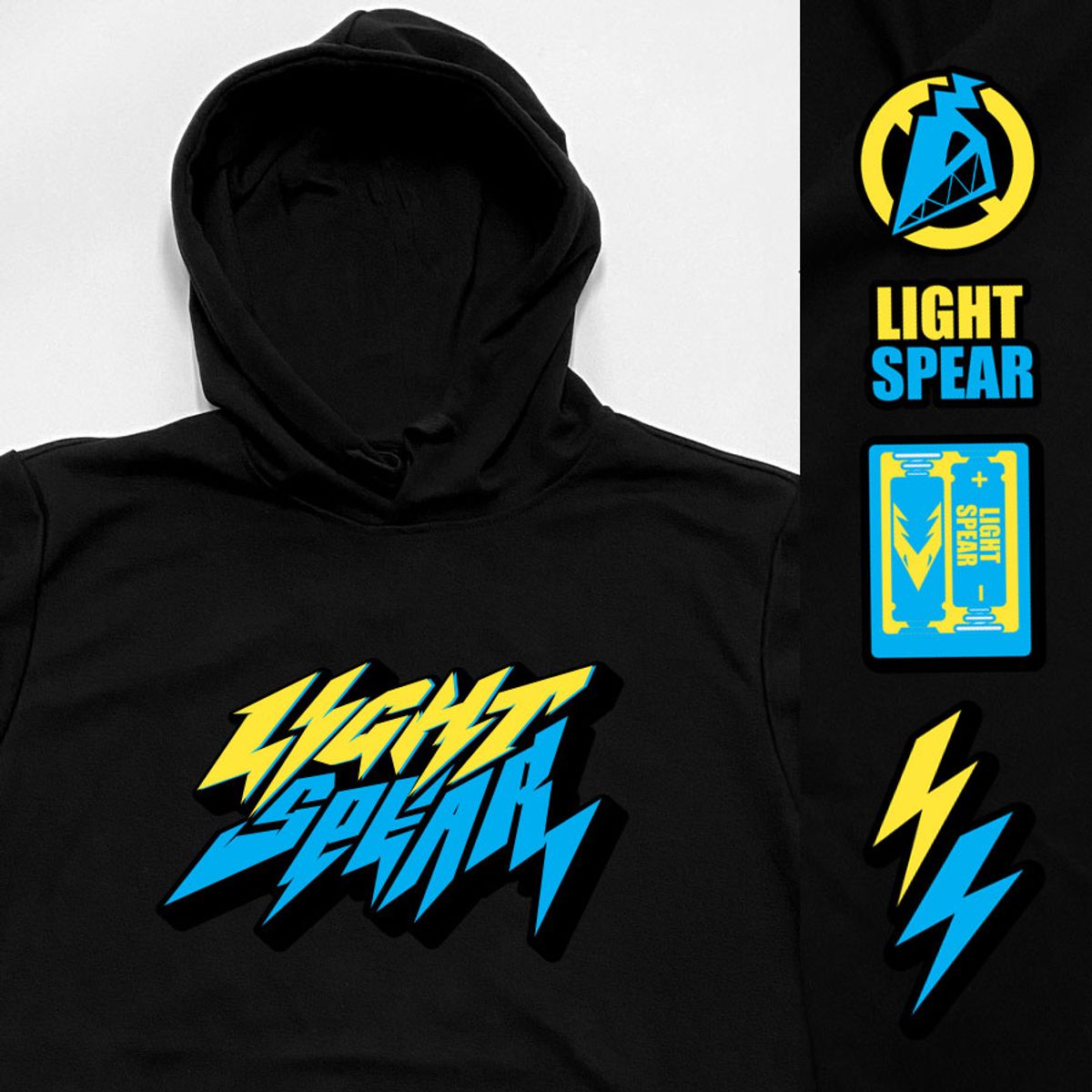 돌돌(DOLDOL) Light Spear_HOODY_01 나이트스피어 번개용 캐릭터 그래픽 디자인 후드티 후디